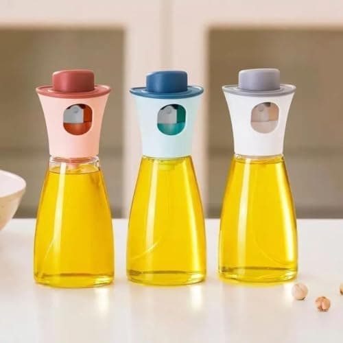 Generic A glass oil spray bottle with a tightly sealed lid, 180 ml capacity, .ais