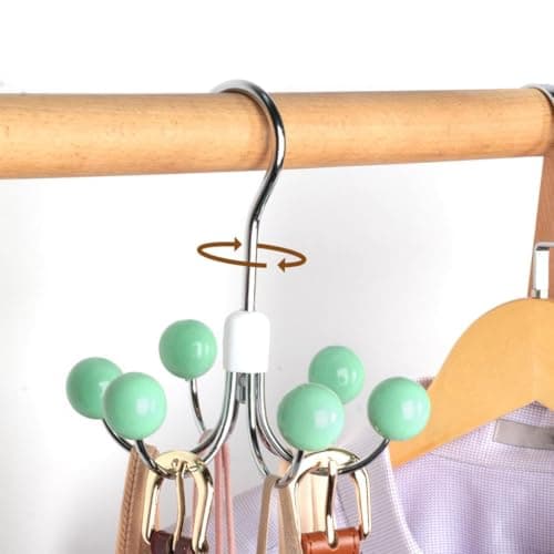 6 Hook Stainless Steel Scarf & Underwear Hanger 360 Rotating Organizer Clothes hanger
