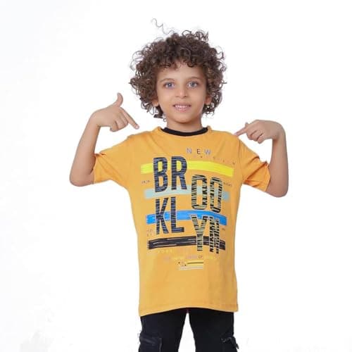 BEBO Boys Printed Half Sleeve T-Shirt 4 Years Orange - 12347_Orange_4_24