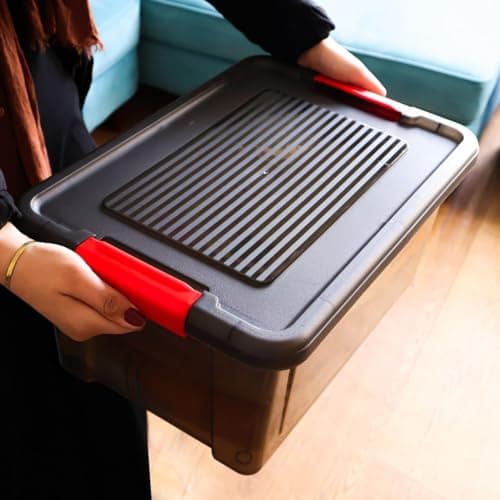 Simple Life 16L Plastic Storage Box with Secure Lid Multi-Purpose Bin