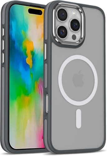 Magnetic for iPhone 13 Pro Max Case, for iPhone 13 Pro Max Phone Case Compatible with MagSafe Matte Translucent Shockproof Protective Girl Man Phone Case for (Grey) Cellular phone case