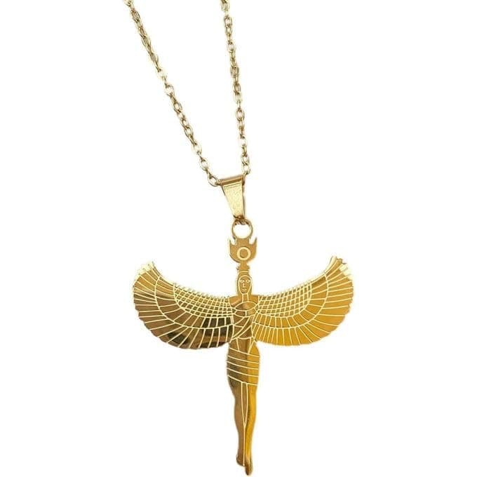 Stainless Steel Pharaonic Chain Necklace Inspired by Ancient Egyptian Civilization Elegant Daily Wear Jewelry Accessory for Men and Women Modern Style