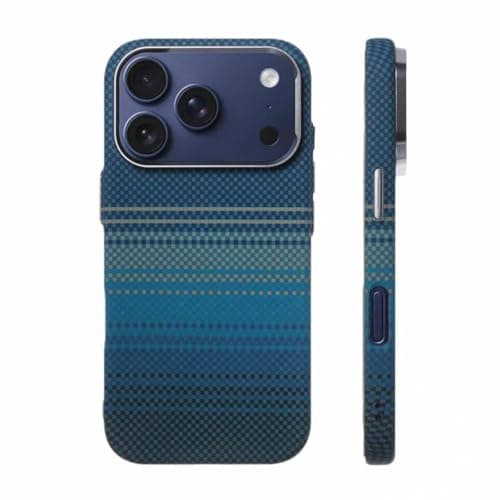 Ecosystem Case For iPhone 17 Pro Max /18 Pro Max, Aramid Fiber Woven Cover Compatible with Magnetic Wireless charger,1500D Fiber Textures, Slim Fit,Luminous effect (Moonrise) Cellular phone case
