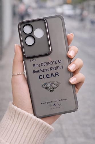 transparent TPU case is specially designed for Realme C53 & Realme Note 50, offering reliable shock protection while keeping your phone lightweight and crystal (Black) Cellular phone case