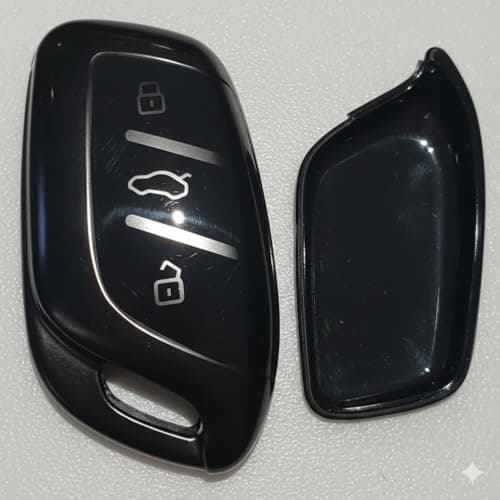 LOKYBOY Compatible with MG Key Fob Case – Nickel Plated Silicone Key Fob Cover Case for MG Smart Key – Compatible with MG 5, MG ZS, MG RX5 (Black) Auto key shell