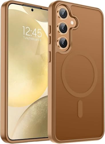 Designed for Magnetic Samsung Galaxy A26 Case,[Compatible with MagSafe] [Military Grade Drop Protection] Slim Translucent Matte Shockproof with Anti-Fingerprint Phone Case (Brown)