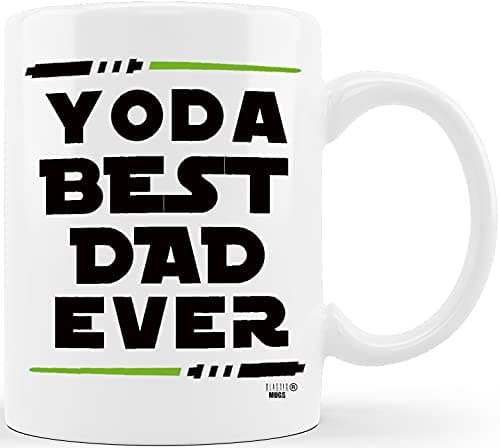 Funny Dad Mugs for Father's Day Yoda Best Dad Ever World's Awesome Daddy Gag Gifts Birthday Christmas Novelty Gift Idea for Dads Ceramic Coffee Mug Cup White by Classic Mugs Drinking cup