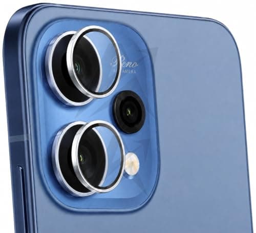 ARROWS Tempered Glass Metal Individual Camera Lens Protector For Oppo Reno 15, Anti-Scratch, No Bubbles, 9H Hardness, HD Clear, Easy Installation - Silver Screen protector