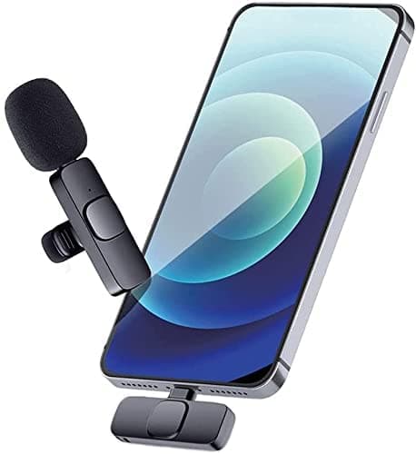 K8 Wireless Collar Microphone Plug and Play for Type-C Devices, Black