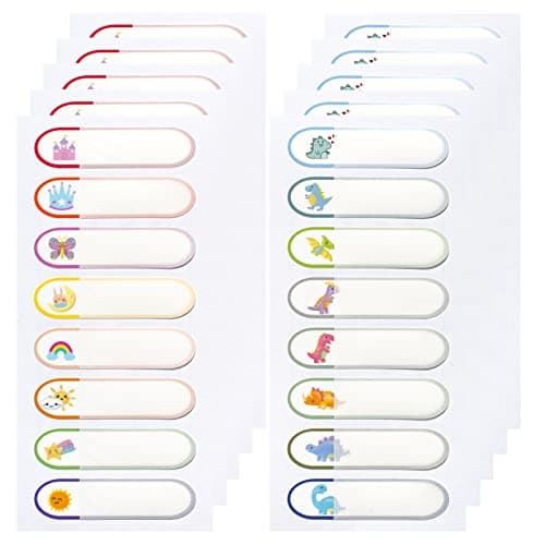 80 Pack Waterproof Name Tags for Kids, School, Preschool, Dishwasher Safe, Personalized Name Tags for Kindergarten, Toddlers