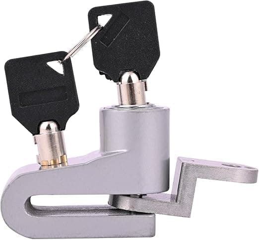 Security Lock Anti-Theft Protection Mini Disc Lock Stainless Steel for Motorcycle, Scooter, Caster Wheel, Brake Lock and More (Grey SAcar)