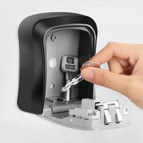 Wall Key Safe Box Digital Adjustable Security Key Box Strong Metal Construction Outdoor Indoor Security Key Box