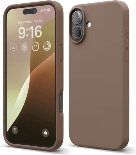 Silicone Case Compatible with iPhone 16 Plus Case, Premium Liquid Silicone Case, Full Body Protective Cover, Shockproof, Slim Design, Anti-Scratch Soft Microfiber Lining (Chocolate)