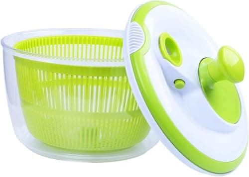 Manual Salad Spinner 28cm Large Vegetable Dryer Healthy Plastic Fruit Washer for Quick Salad Prep Multi-Purpose Manual Kitchen Spinner Dryer Bowl Food strainer
