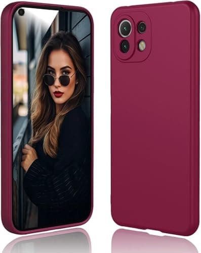 Silicone Case Anti-Shockproof With A Modern Streamlined Design, Camera Protection And Inner Lining, Compatible with Mi 11 Lite (Light Purple) Cellular phone case