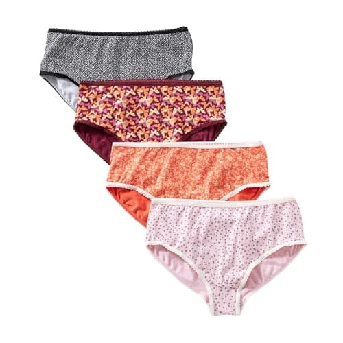 Cottonil Women's Cotton Midi Hipster Underwear, Printed Pattern, Pack of 4, Multi-Colour Underpants