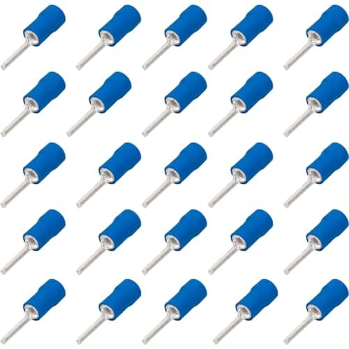 Ferrules End Wire Terminals, Easy Sterilization Insulated, Wire Connectors for Wide Use 25pcs (PTV 2-10) Electronic component terminal