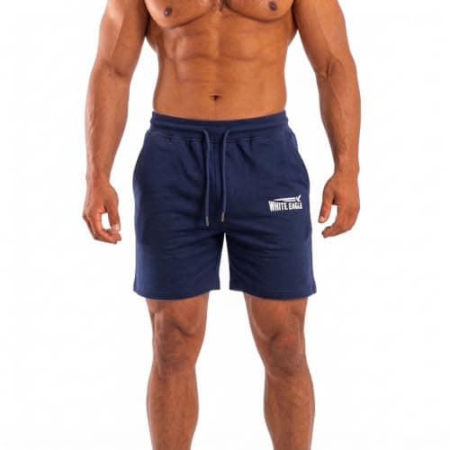 Rubber Printed Shorts White Eagle Men's Premium Athletic Sweat - Heavyweight Cotton Blend Shorts with Drawstring and Pockets