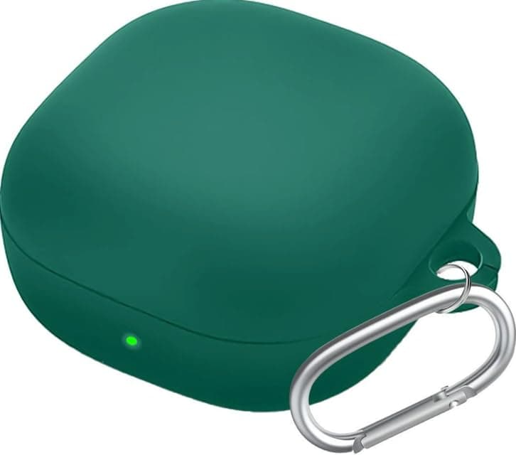 Compatible cover for Samsung Galaxy Buds Live (2022) / Galaxy Buds 2 (2021) / Galaxy Buds FE (2023) / Galaxy Buds Pro/Galaxy Buds Live with hanging loop (Green)