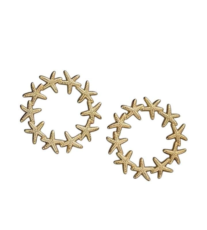 Gold Stainless Steel Star Earrings Stylish Daily Wear Occasions Light Practical Easy to Match Different Outfits to Give You a Distinctive Feminine Touch