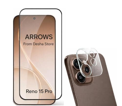 ARROWS 2-in-1 Tempered Glass Screen Protector + Camera Lens Protector for Oppo Reno 15 Pro, 9H Hardness, HD Clear, Full Coverage, Anti-Scratch, Bubble-Free Easy Installation