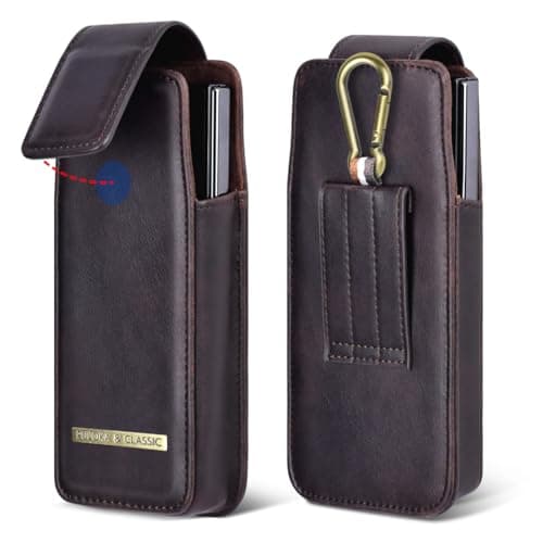 GIGA EG Samsung Z Fold (1,2,3,4,5) Puloka Luxury PU Leather Waist Case (Brown) Cell phone holster