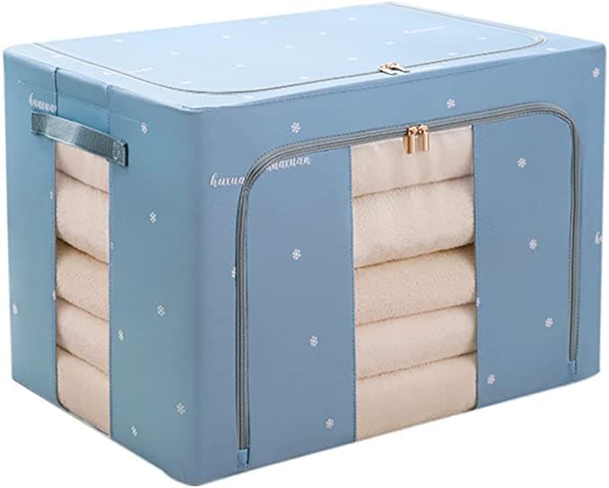 Storage Boxes Clothes Storage Box Household Large-capacity Wardrobe Foldable Storage Box Fabric Clothing Storage Sorting Box Easy To Store (Blue, 100L)