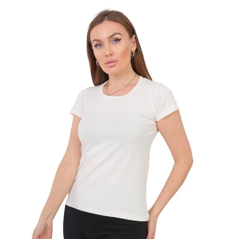 Cotton Zone Premium Organic Cotton Women's short Sleeve Round Neck Top size Shirt