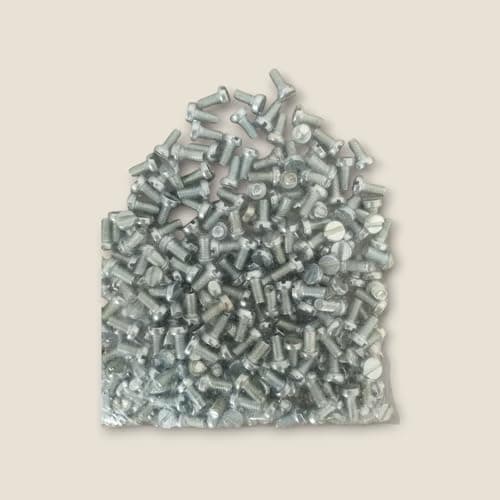 100pcs Galvanized Steel Screws - 6x3mm - Slotted Head - Multi Use Mounting Screws