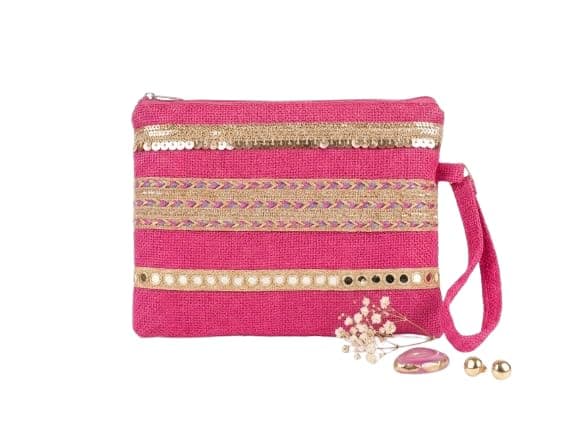 Fuchsia Clutch Bag for Women Summer Sea Clutch Bag Bohemian Various Style Clutch with Wristlet Strap Fashion Handbag