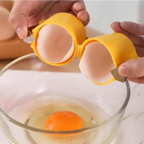 Manual Eggshell Opener Stainless Steel Plastic Egg Shell Opener Kitchen Tool Egg Shell Opener Egg Cracker Egg Shell Opener Tool Compact Easy to Use