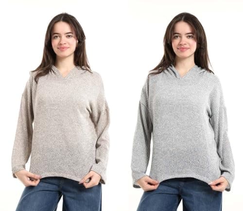 Red Circle Womens Bundle of 2 Comfortable Casual Long Sleeve Sweatshirt Bundle of 2 Comfortable Casual Long Sleeve Sweatshirt