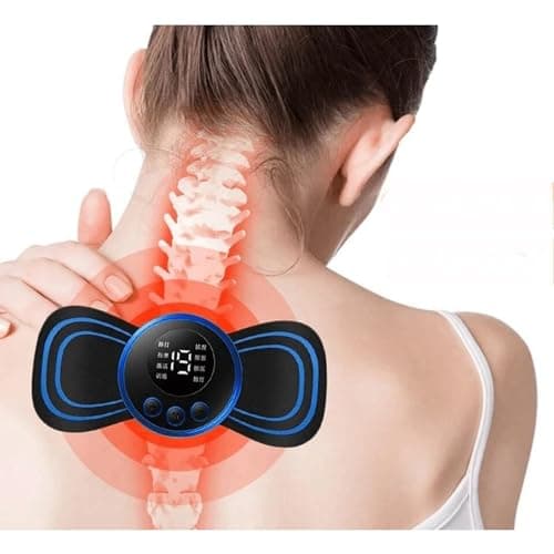 HealthyMoov Neck Massage Patch for Muscle Pain Relief (Neck, Back, Legs, Thighs, Arms, Calves, Tummy, Knees, etc) with 8 Modes and 19 Intensity Levels Electro Stimulation Massager