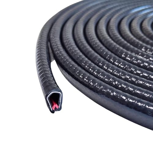 Seals strip Edge Trim Black U Extrusion Medium Size PVC Rubber Seal Protector| U Height: 0.55", Grip: 0.196"| PVC Plastic Edge Weather Strip Protector Fit for Most Car (31.5 FT)