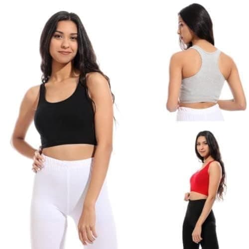 Set Of (3) Full Coverage Non-wired Cross Back Sportive Bra For Women