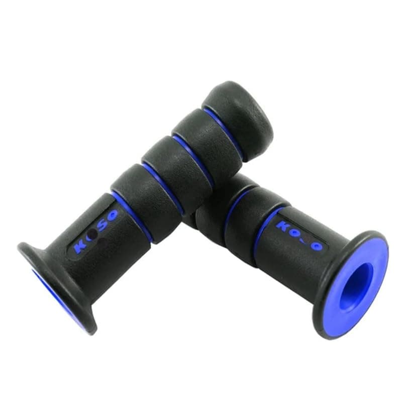 Hand Grips for Motorcycles and Scooters Hand Grips with Unique Color Anti-Slip Shock Absorbing Palm and Better Control (Set of 2, Black in Blue, Code:9987) - KaberTrade Handlebar grip
