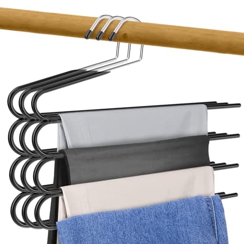 Trouser Hangers Multi Pants Space Saving - 4 Tier Metal Hanger for Pants (3) Clothes hanger