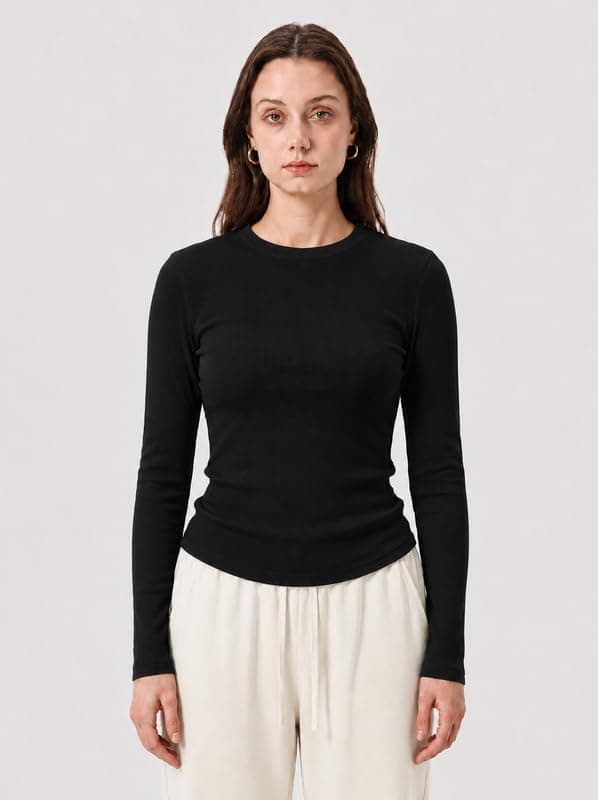 Long Sleeve Ribbed Shirt