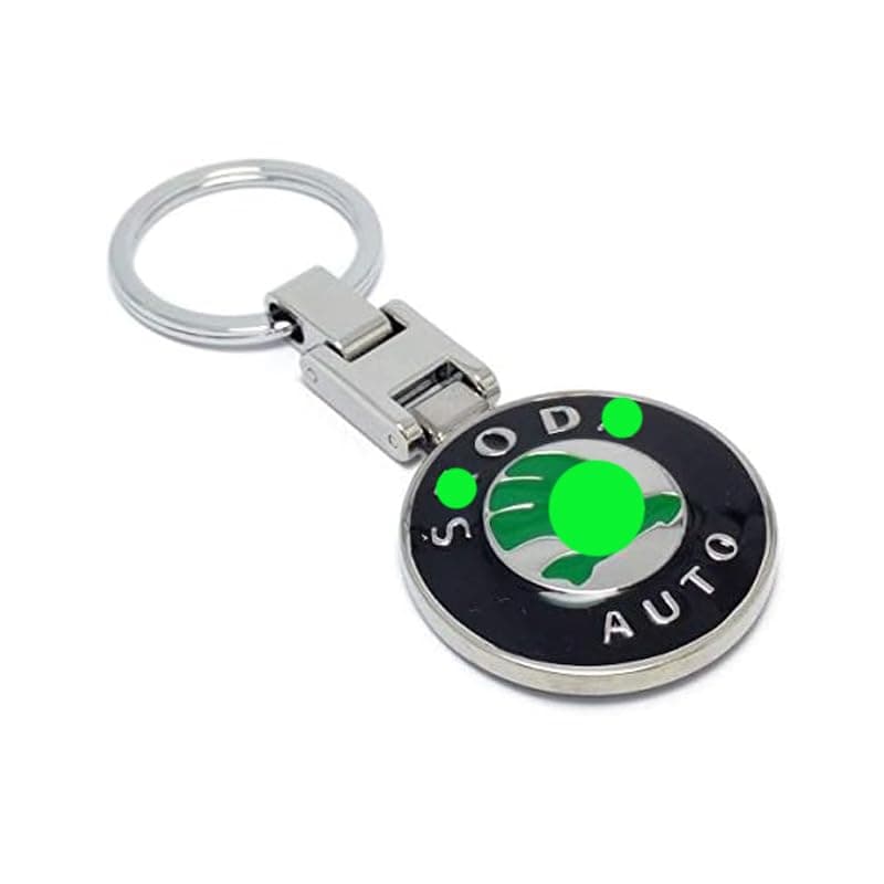 KaberTrade KaberTrade KaberTrade Nickel Plated Double Sided Logo Car Keychain Keychain for Car Keys Motorcycles Family Keys (Compatible with Skoda, Code:6914)