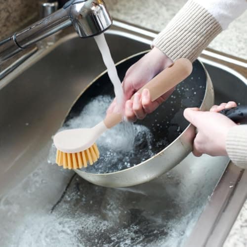 Multi-Use Wooden Handheld Scrub Brush for Tiles Floors Dishes and Bath
