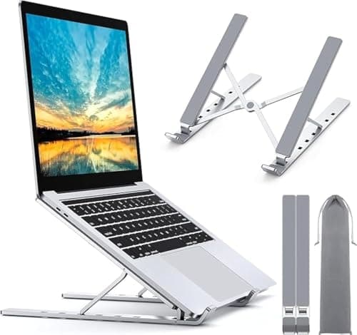 Metal Laptop Stand Foldable 6-Level Adjustable Height Tablet Holder Mount