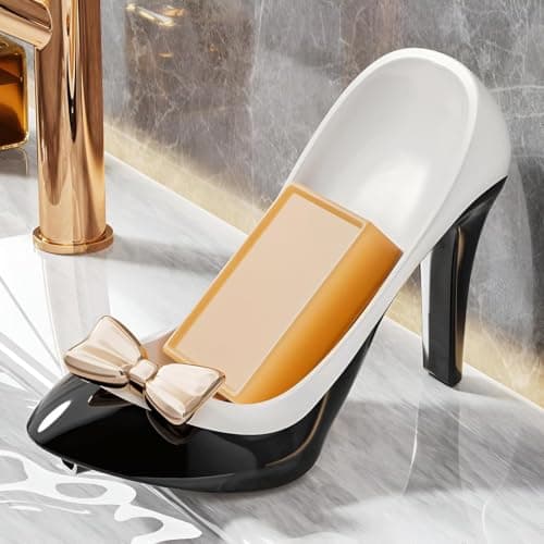 Shoe Shaped Soap Dish with Suction Cup Sink Drainer and Phone Holder Stand
