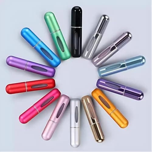 Perfume Atomiser Refillable Perfume Bottle 5ML (2) Mini Perfume Spray Bottle Portable Empty Travel Bottle for Handbag Purse Pocket Luggage (2, ألوان عشوائية)