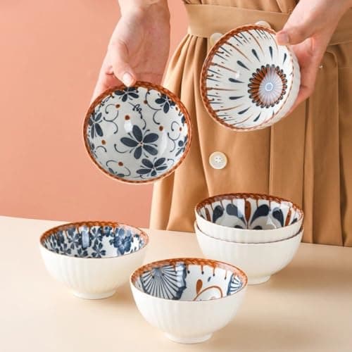 Generic 6-Piece Porcelain Bowl Set, Perfect for serving sauces, appetizers, nuts, or desserts, 300ml capacity per bowl, Suitable for daily use and entertaining, Multicolor, .Ais Dishware bowl
