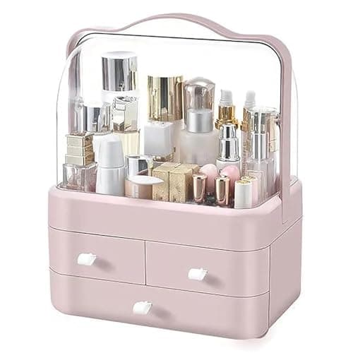 Makeup Organizer, Cosmetic Storage Drawers, Dustproof and Waterproof (Pink) Cosmetic case