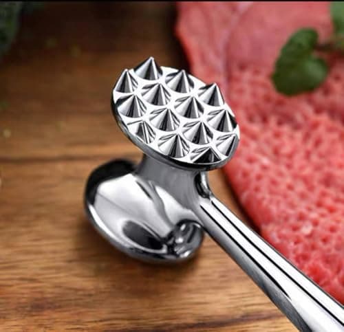 Generic Stainless Steel Meat Tenderiser Hammer, Double-Sided Mallet for Tenderising Beef, Chicken, and Steak, Lightweight, .rom