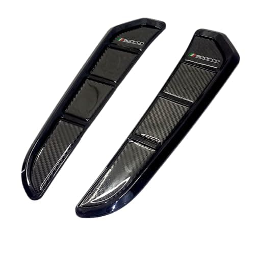 Universal Car Fender Trim Decorative Side Vent Cover, 2-Piece Sporty Fender Garnish with Carbon Fiber Style Finish, Glossy Black Automotive Exterior Decoration for Car Fenders, lokyboy Vehicle molding