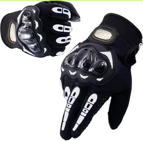 Full-finger motorcycle gloves designed for knuckle protection – One size (Black and gray) Sport activity glove