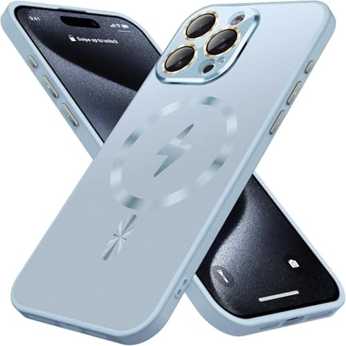 Magnetic Designed for iPhone 16 Pro Case, [Full Camera Lens Protector] [Mil-Grade Drop Tested] Scratch Resistant Matte Shockproof Cover for iPhone 16 Pro (Sierra Blue) Cellular phone case