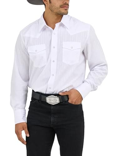Wrangler Men's Button-Down Shirt, White, XL